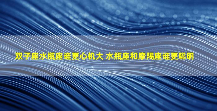 双子座水瓶座谁更心机大 水瓶座和摩羯座谁更聪明